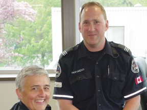 Russell Chase and Susan White shared what it is like to be an Oxford County paramedic as a lead up to Canadian Paramedic Week from May 26 to June 1, 2013. (HEATHER RIVERS, Sentinel-Review)