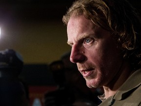 Ottawa Senators' Daniel Alfredsson answers questions from the media on locker clean out day for the team at Scotiabank Place on Monday May 27 ,2013. Errol McGihon/Ottawa Sun/QMI Agency