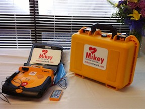 “Mikeys” are AEDs installed by the Mikey Network, a charity started after a man named Mike Salem died from cardiac arrest on a golf course in 2002.
