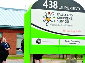 Members of the local Foster Families Association gather outside the Brockville Family and Children's Services location before a board meeting. (ALANAH DUFFY/The Recorder and Times)