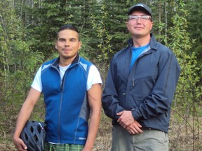 Supplied
Jim Lafond (right) and Adrian Whitehead are preparing to cycle along the Trans Canada Trail to raise funds and awareness for Grande Prairie’s Elders Caring Shelter. Their journey begins on June 1, and the two will cycle for approximately three months to Winnipeg, Manitoba.