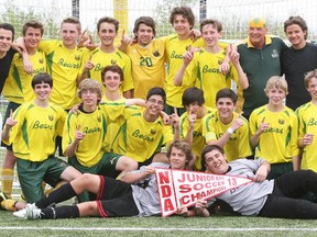 The Scollard Bears junior boys soccer team beat the Widdifield Wildcats 4-0 to claim the 2013 NDA championship at the Steve Omischl Sports Field Complex, Tuesday. The Bears head to Sudbury on Friday to defend their NOSSA 'AA' title in a tilt against Lockerby.