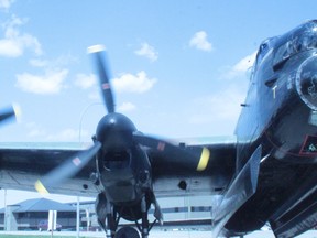 Lancaster bomber at 70 anniversary of Dambusters Raid celebrations at Bomber Command Museum of Canada