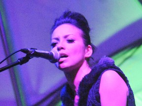 Emm Gryner, pictured here at Snowfest in 2011, returns to Sarnia for Artwalk this weekend. She'll headline the Saturday concert featuring opening act Zeus. Tickets are $20 and can be purchased at ticketscene.ca, Stardust Book Lounge and Coffee Culture. THE OBSERVER / QMI AGENCY