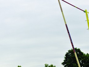 Eric Cowan of the TISS Pirates is pictured in a 2012 competition. The senior pole vaulter is one of the school's key contenders to move on to OFSAA from this week's East Regionals. (RECORDER AND TIMES FILE PHOTO)