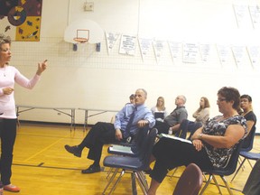 Lisa Doerksen, the Keewatin-Patricia District School Board’s mental health lead, talks to the group of educators and mental health providers who came to the Help Me Help My Child seminar on Wednesday.