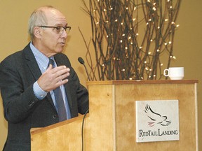 Edmonton mayor Stephen Mandel spoke briefly about the Edmonton-Leduc County annexation plan during the Nisku Business Association’s annual general meeting hosted at the RedTail Landing Golf Club on May 23.