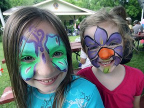 Ashley and Caitlyn Thiessen were among those taking advantage of free face painting. Jeff Tribe/Tillsonburg News