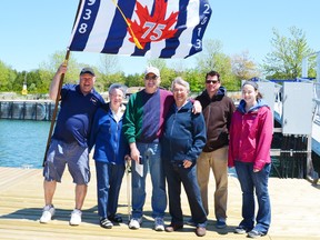 Pictured on the new Port Elgin docks are the Port Elgin Power and Sail Squadron and harbour master, from (left to right) Ray Landry, Alice McLaren, Don Turner, Howard McLaren, Chris Cuddy and Sarah Levette.