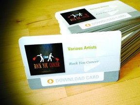 These cards, which allow the Rock You Cancer CD to be downloaded with proceeds going to Relay for Life, are available at Lots-A-Books and online via iTunes and Amazon. Cold Lake resident Tracy Belsher organized the initiative as a fundraiser, and eight bands from across the province participated in the project.
