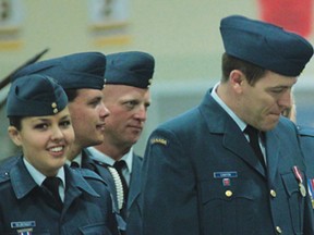 Sheena Read Editor
George Canyon, the first Colonel Commandant of the Royal Canadian Air Cadets, centre, inspects the 187 Foothills Royal Canadian Air Squadron during its annual review on Sunday at the Tom Hornecker Recreation Centre. For more photos of this event, visit the Nanton News website at nantonnews.com or the Nanton News Facebook page.