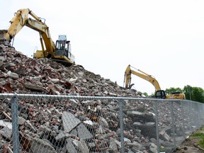 Demolition of the former St. Joseph's General Hospital may be complete, but the long job of cleaning up the site remains. The site and the former North Bay Civic Hospital site are slated for redevelopment.