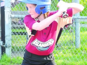 Little League baseball has returned to Gananoque and the Township of Leeds and the Thousand Islands. The new league’s season opened in May. Here, Kylie Hampton of the Gananoque Islanders waits for her pitch.    Wayne Lowrie - Gananoque Reporter