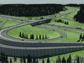 Concept art of the Thickwood Boulevard project. Photo courtesy Alberta Transportation