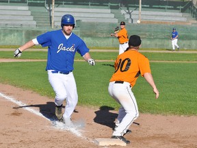 The Wacky Wings/Champoux Homes Orioles defeated the Timmins Whiskey Jacks 9-5 in the Timmins Men’s Baseball League season opener at Fred Salvador Field on Tuesday.