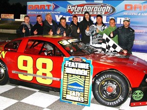 Orono's Craig Graham steered his #98 Vanguard Self Storage Late Model into the Dart Heating and Air Conditioning Victory Lane May 25 at Peterborough Speedway.