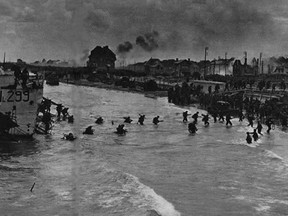 Canadians storming Juno Beach on June 6, 1944