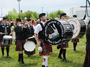 The Grande Prairie & District Pipes & Drums performed at last year’s Highland Games and will once again fill the air at Macklin Field with music this weekend, along with the RCMP K Division Regimental Pipes and Drums of Edmonton. (DHT file photo)