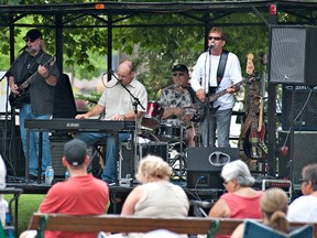 Mike Thorpe (left) on guitar, Mike Stoneman on piano, Bill Isherwood on drums and Bill Koluk on bass perform before as Alter Ego. A few months ago, Thorpe and Koluk  decided to form Two for the Road. (Expositor file photo)