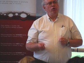 Bob Hammersley of the St. Thomas Elgin Safe Communities Coalition speaks Wednesday at the coalition's Injury Prevention Breakfast held at the St. Thomas Seniors Centre.