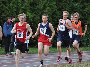 Submitted photo
Jeanne-Lajoie's Samuel Schroeder (third from left) runs in the junior 800-metre during Eastern Ontario Secondary School Athletic Association (EOSSAA) Track and Field Championships. For more community photos please visit our website photo gallery at www.thedailyobserver.ca.