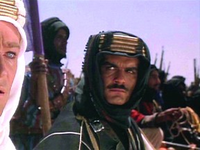 Peter O’Toole and Omar Sharif star in Lawrence of Arabia, 1962.