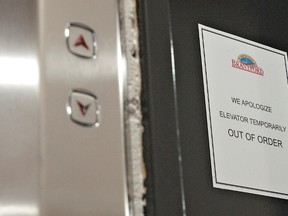 The elevator at Brantford city hall is out of order. (BRIAN THOMPSON, The Expositor)