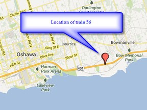 Location of the mudslide is seen on this map from Via Rail.