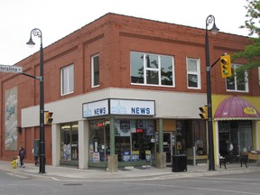 Former owners of 100 and 102 Christina St. South have defaulted on a loan to make facade improvements to the building at the corner of Christina and Davis. Council is being advised to absorb the $50,435 balance on Monday. The city's 28-year-old facade program provides low-interest loans for businesses to make capital improvements. (CATHY DOBSON, The Observer)