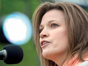 Cancer survivor Melissa Crerar speaks at the annual Relay for Life fundraiser for the Canadian Cancer Society Friday evening. (SCOTT WISHART The Beacon Herald)