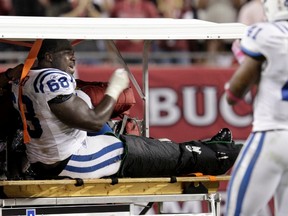 Eric Foster, who suffered a severe leg injury while playing for the Indianapolis Colts in 2011, has found a new home with the Argos. (REUTERS)