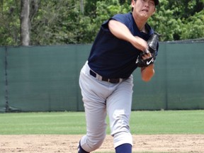 Righty Chien-Ming Wang, throwing in an instructional league game for the Yankees in April, is expected to start for the Blue Jays on Tuesday in Chicago. (EDDIE MICHELS/Photo)