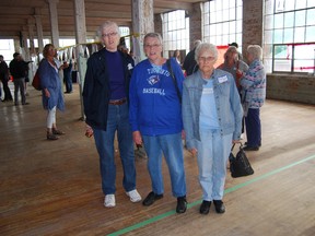 Former Harvey Woods employees were present during a tour of the building Saturday, June 8, 2013. Left to right,  Anne Cuthbertson, Elaine Harburn and June Love. The former hoisery factory is being turned into affordable housing units. (TARA BOWIE, Sentinel-Review)