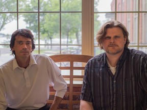 21 Brothers director Michael McGuire, left, and screenplay author Clayton Garrett are excited for the film’s DVD release this week. (Sam Koebrich For the Whig-Standard)