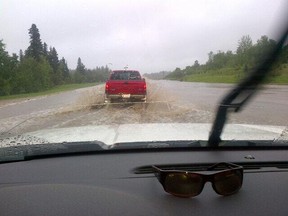 Flooding at Hangingstone River, approximately 57 km south of Fort McMurray. COURTESY MIKE HECK/PIC.TWITTER.COM