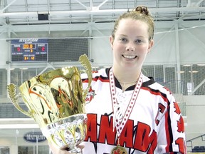 Hokey Langan of Chatham won a gold medal at the 2013 World Ball Hockey Federation women's championship. (Contributed Photo)