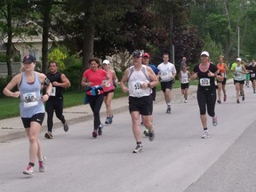 Half-marathon runners in the Rotary Huron Shores Run.