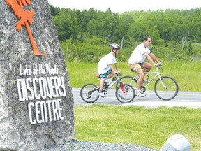The Share-The-Road Father's Day Bike Ride takes cyclists from the Discovery Centre down to the Harbourfront tent on the new Lakeview Drive Commuter Bike Route.
Miner and News file photo