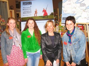 Shown here, from left, are new Young Company members Brianna Gorsline and Georgia Duff, Festival Players Artistic Director Sarah Phillips and Fiona Stanners. -Jack Evans photo.
