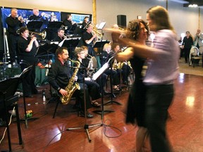 Couples dance to the big band sound of Riverside Jazz during the CMS Big Band Dance at the Cochrane RancheHouse, June 8. About 160 people of all ages enjoyed the performances of three bands.