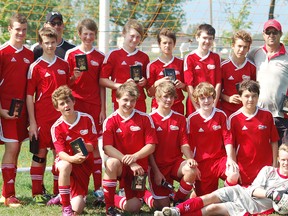 The Belleville U14 Comets boys captured the championship at the recent Belleville tournament, defeating Peterborough City 2-0 in the final. The Comets outscored their opposition 9-1 in the tournament.