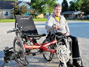 Tillsonburg's Glen Steen has a love for cycling. After an accident that left him confined to a wheelchair, Steen was determined to get back on the road. He now participates in rides with the Silver Spokes Cycling Club on a TerraTrike Sportster. EDDIE CHAU/SIMCOE REFORMER
