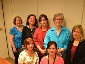 The Telehomecare team gathers at the North East CCAC Sudbury office for training last week. Taking part in the training session were: back row, from left, Co-ordinator Patsy Forget, Client Services Manager Nicole Jansen, and Telehomecare nurses Heather Pezzolla, Louise McNeil and Tracy Deube; and, front row, Pauline Armstrong and Michelle Crepeau.