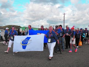 Team Alberta participants march during the opening ceremonies of the previous Canada 55+ Games in Cape Breton in 2012. Photo supplied