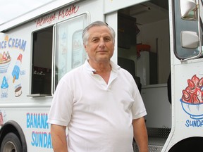 John Boukas was warned by the city bylaw department not to play the music on his ice cream truck while driving through residential areas.
Elliot Ferguson The Whig-Standard