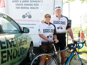 The Kelty Patrick Foundation founders Ginny and Kerry Dennehy are touring Canada as part of their Enough is Enough Tour, which aims to raise awareness and funds for mental health. The Dennehys stopped by Portage la Prairie on Tuesday as guests of the Canadian Mental Health Association’s barbecue at the PCU Centre.