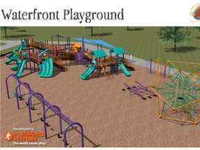 This illustration shows what the new playground will look like once constructed. It's expected to be open in time for Canada Day.