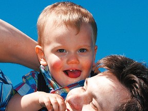 Dan Misura has some fun with his son Connor on Father's Day in this file photo.
DARREN MAKOWICHUK/QMI Agency