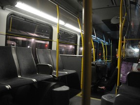 A late night transit ride on Wednesday night was a quite affair on a South End route.

GINO DONATO/THE SUDBURY STAR