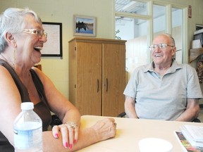 Anita May and her husband Roy share a laugh at the Older Adult Centre on Monday afternoon.
GINO DONATO/THE SUDBURY STAR